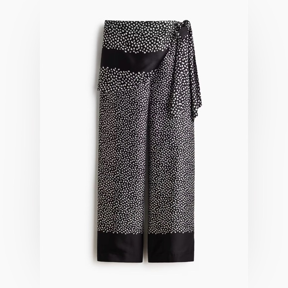 H&M Black and White Splatter Dot Skirt Layered Trousers Size 6 NWT - Picture 4 of 6